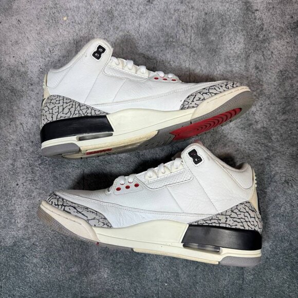 Size 9 | Jordan 3 White Cement With Box| Pre-Owned - Picture 8 of 10